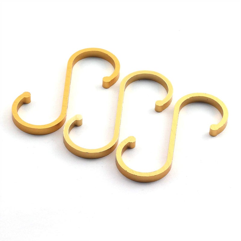 JCBIZ 12PCS Space Aluminum S Hook Flat S Shape Bathroom Kitchen Railing S Hanger Multi-Purpose Spoon Pan Pot Towel Cloths etc. Accessories Hangers Fit for Below 19mm Round Rod - Image 4